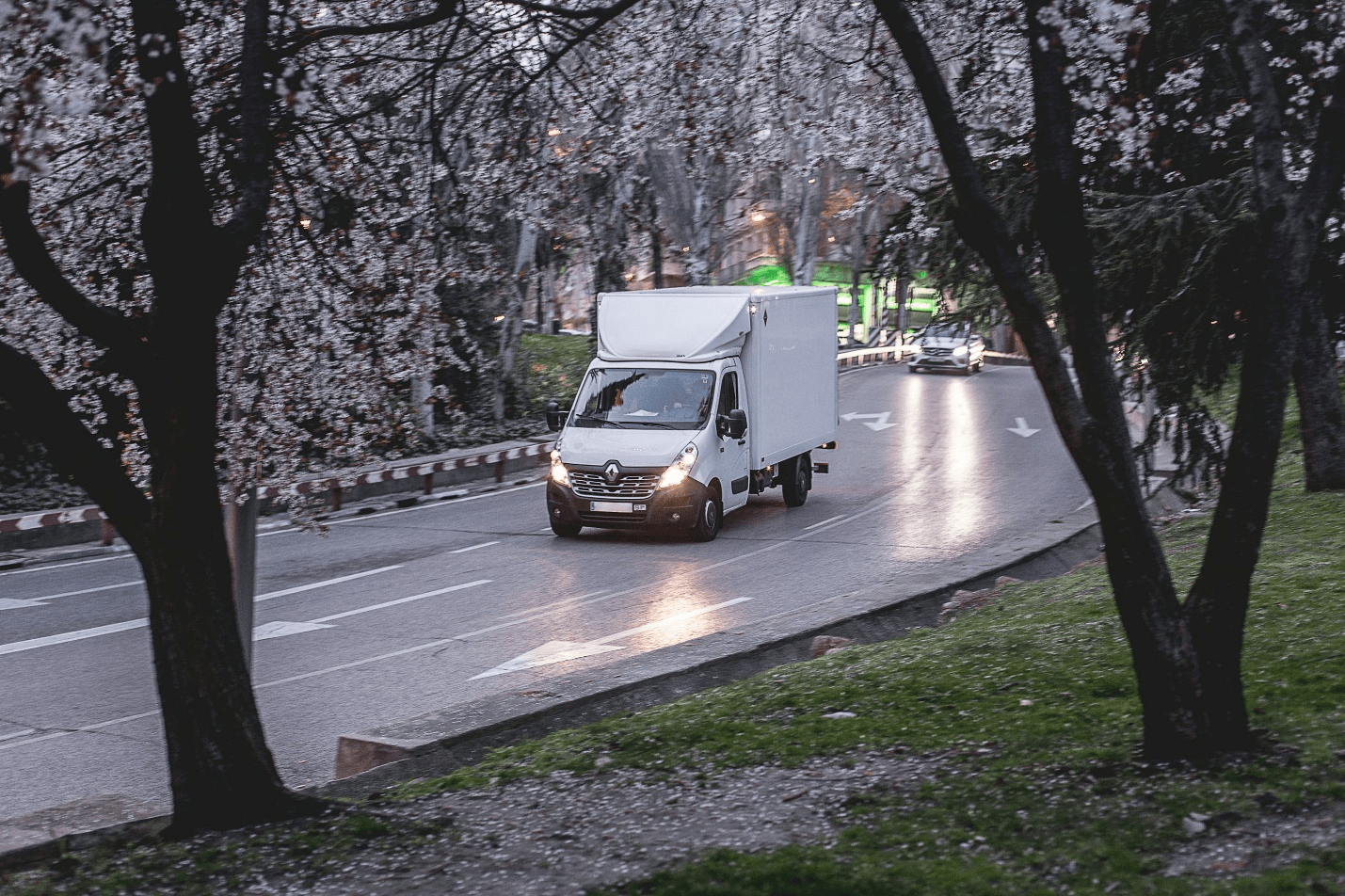 A truck with vehicle blackbox DVR