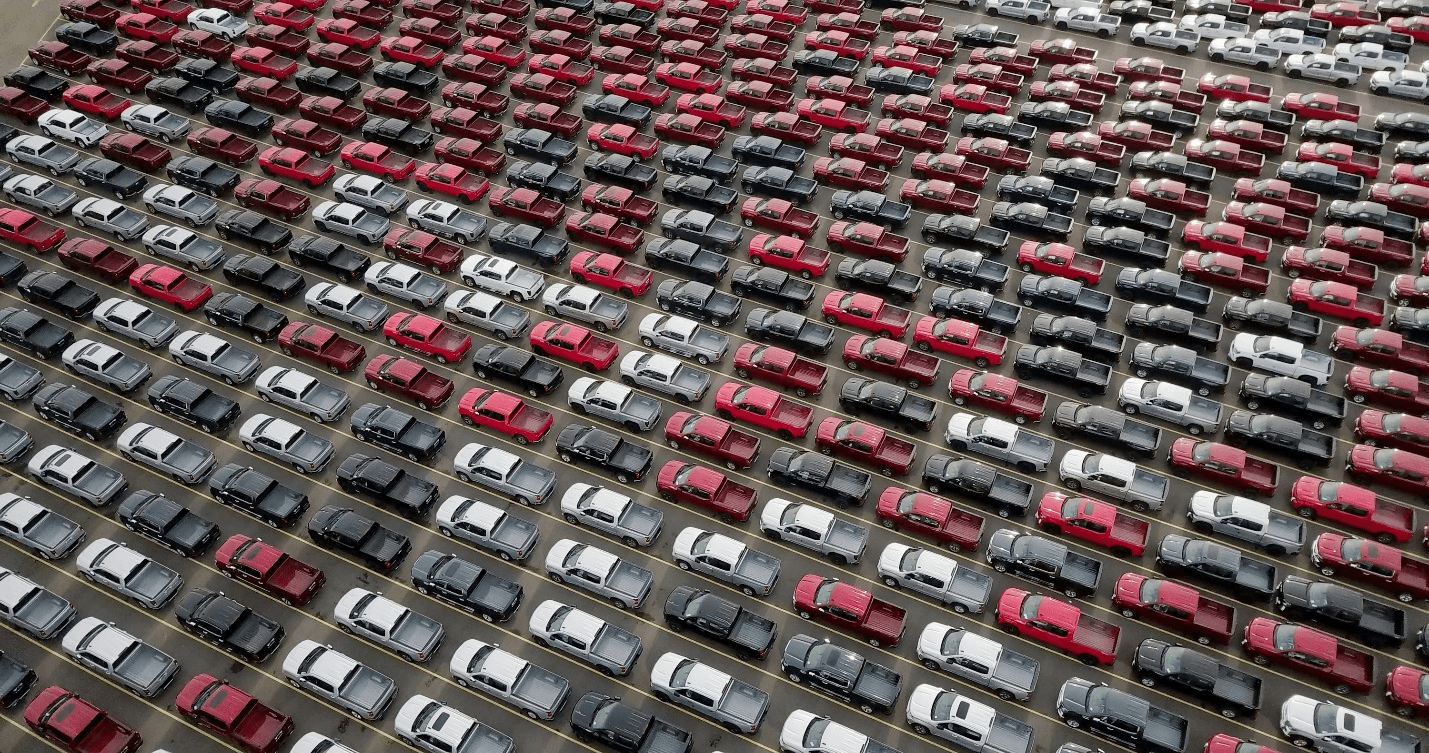 A fleet of cars with car video recorders