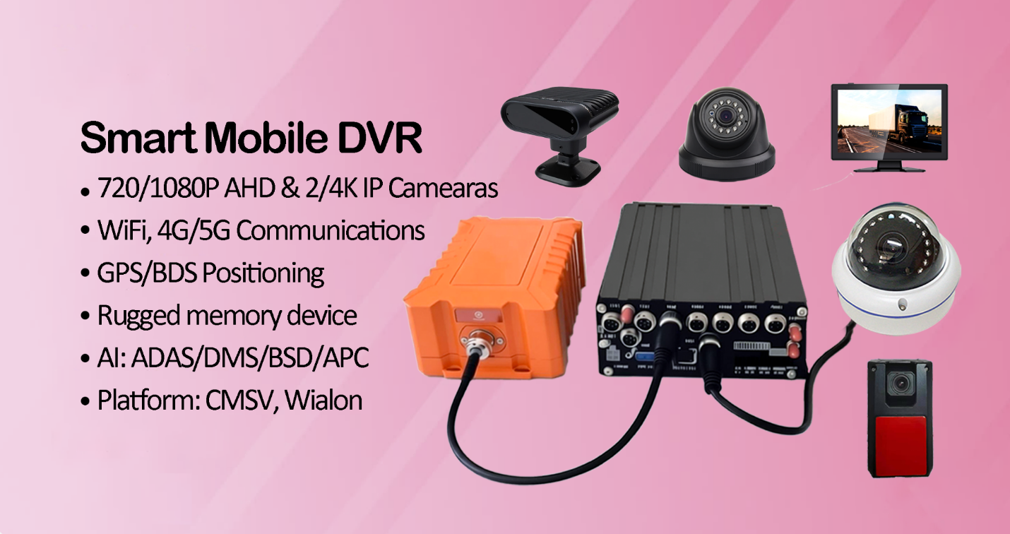 MacFaith Co., Ltd. smart mobile DVR feature list with AHD and IP cameras, 4G, GPS, and rugged memory